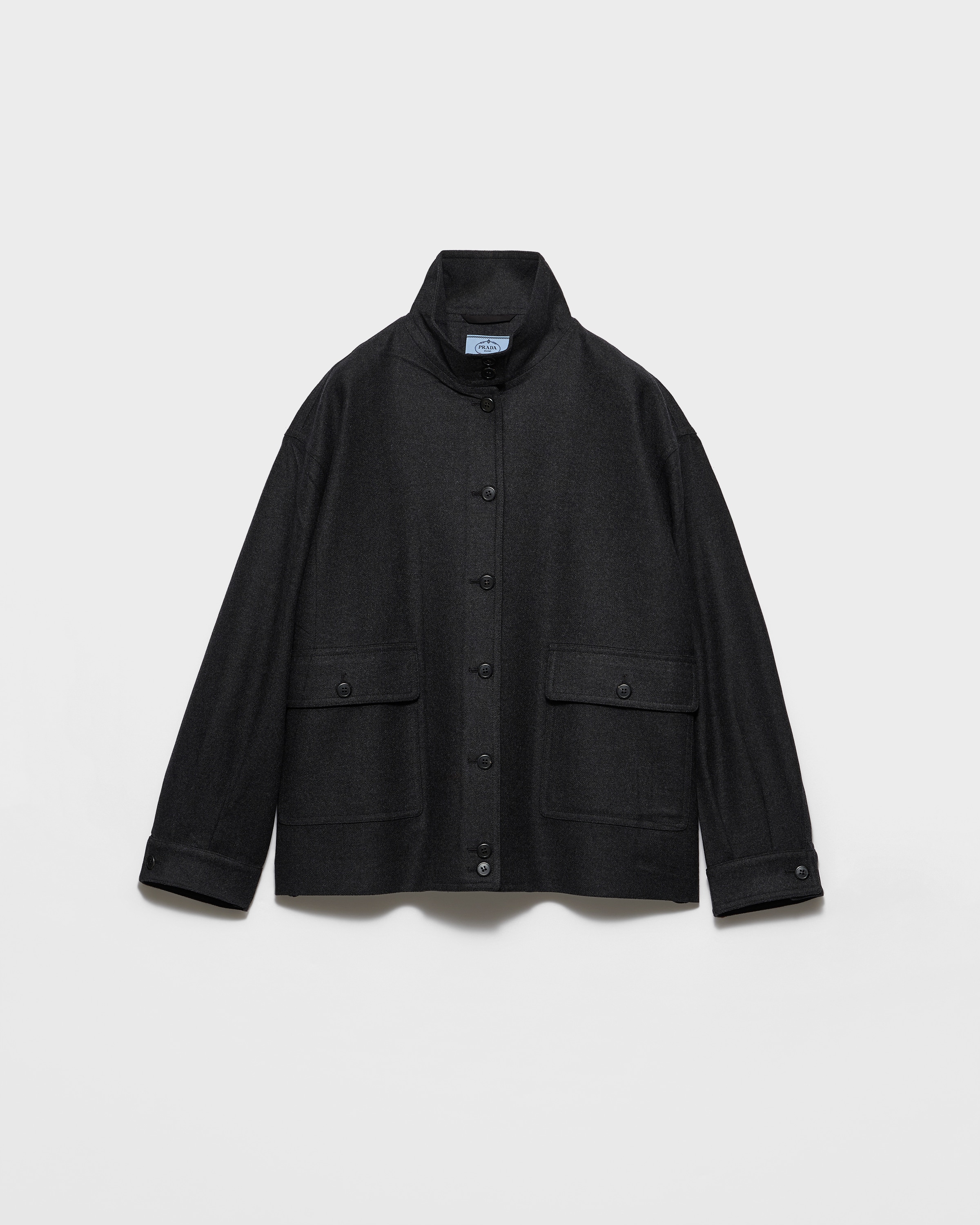Anthracite Gray Re-wool Blouson Jacket | PRADA - United States