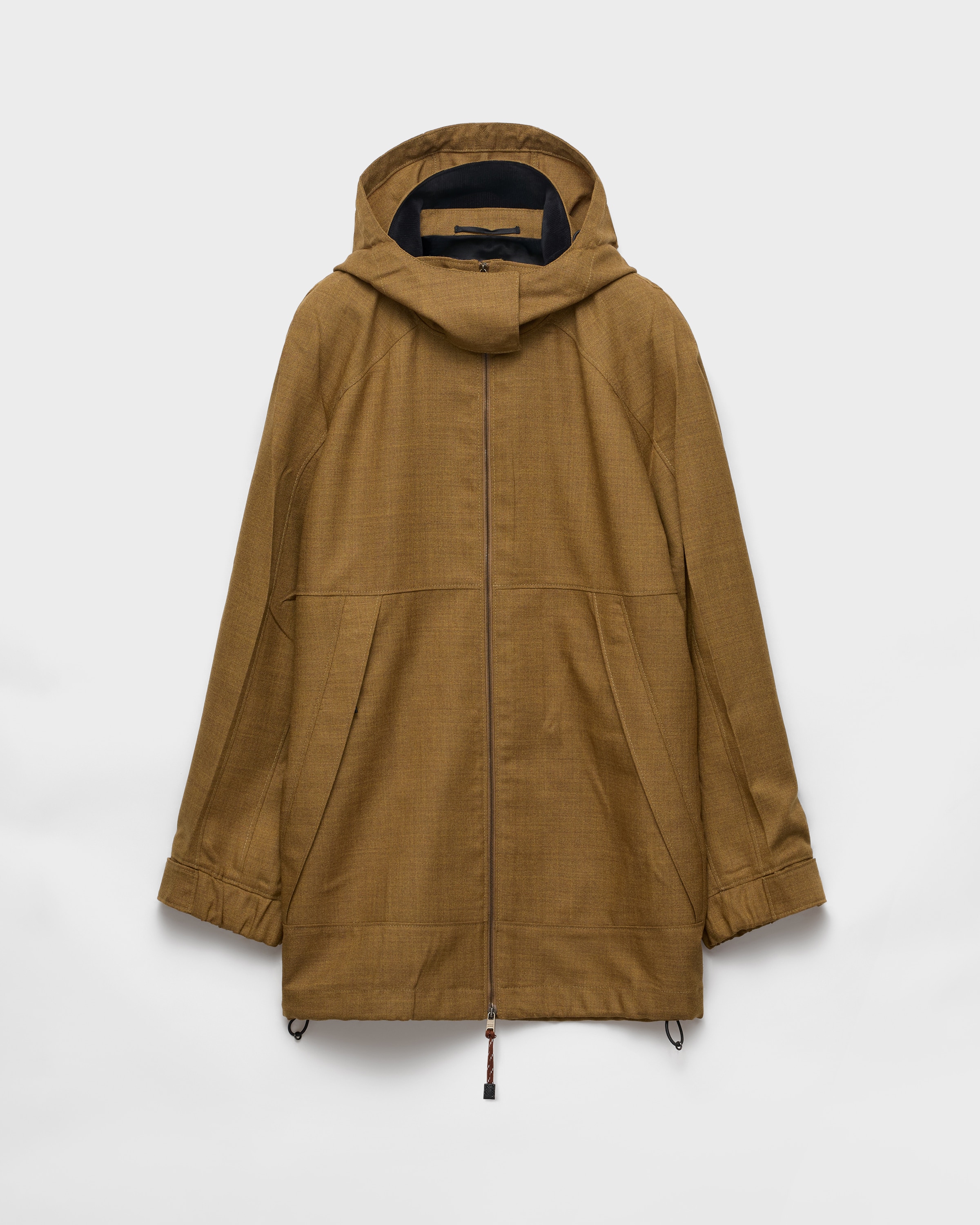 Cinnamon Mélange Hopsack Wool Jacket | PRADA