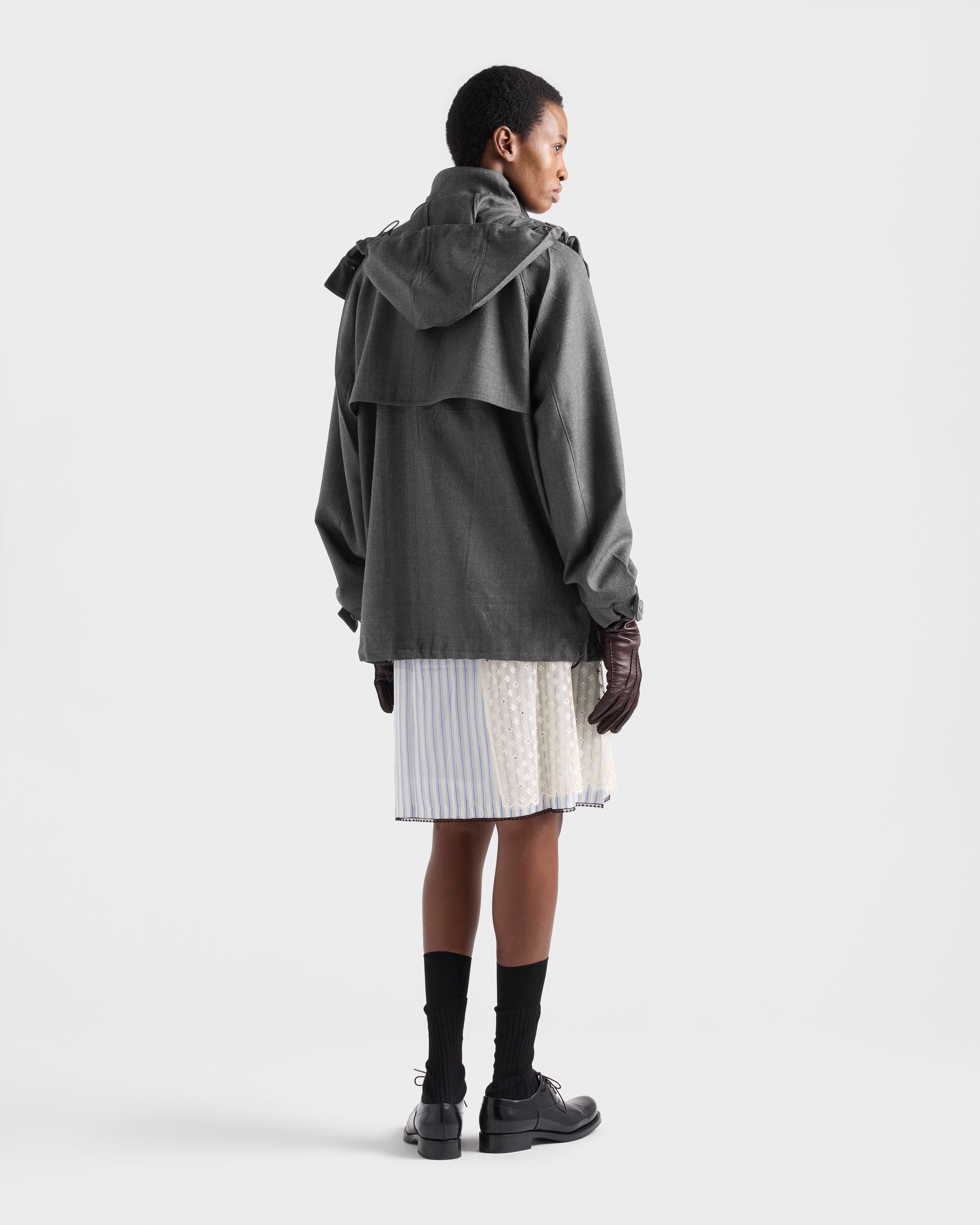 Slate Gray Mélange Hopsack Wool Jacket | PRADA