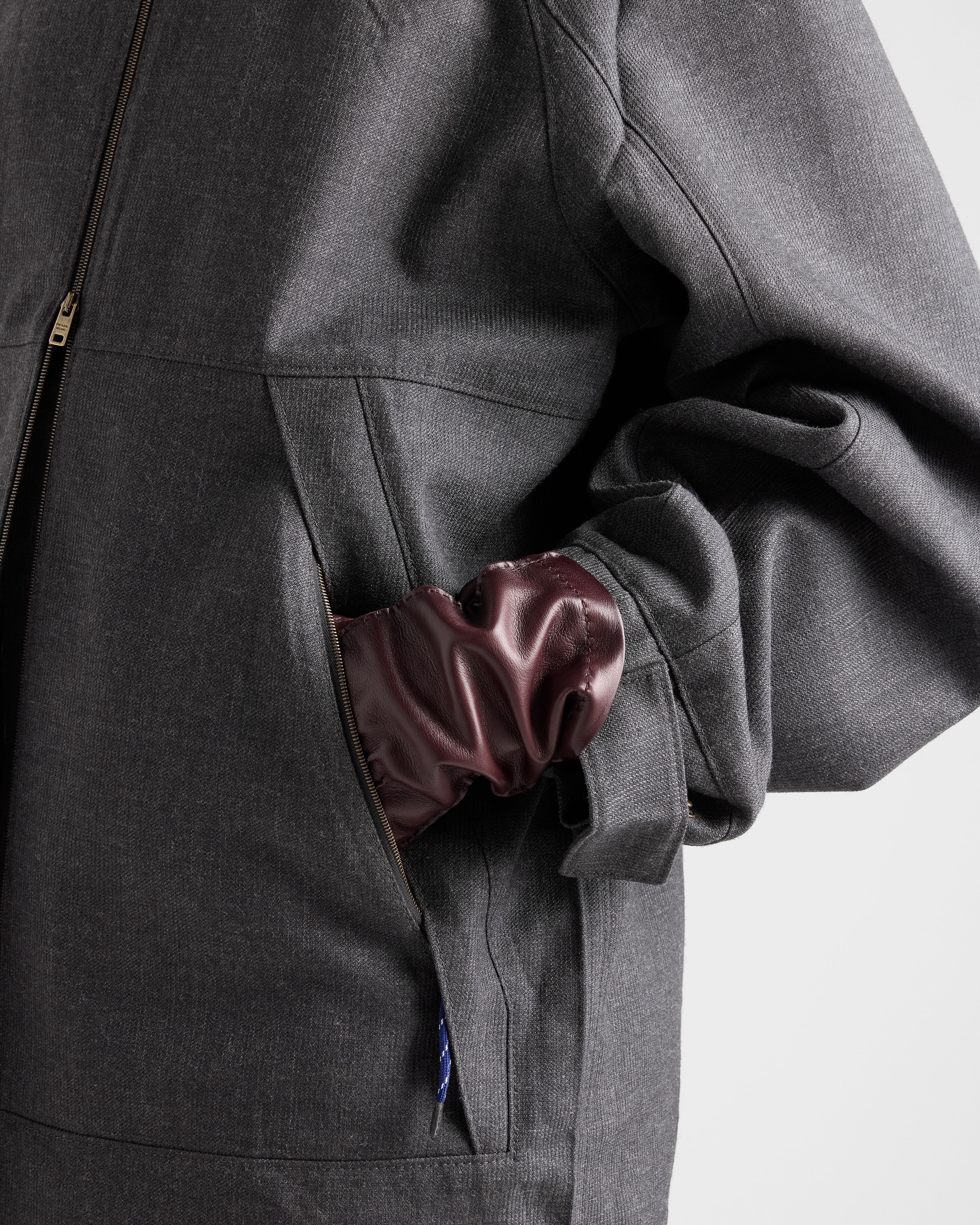 Slate Gray Mélange Hopsack Wool Jacket | PRADA - United States