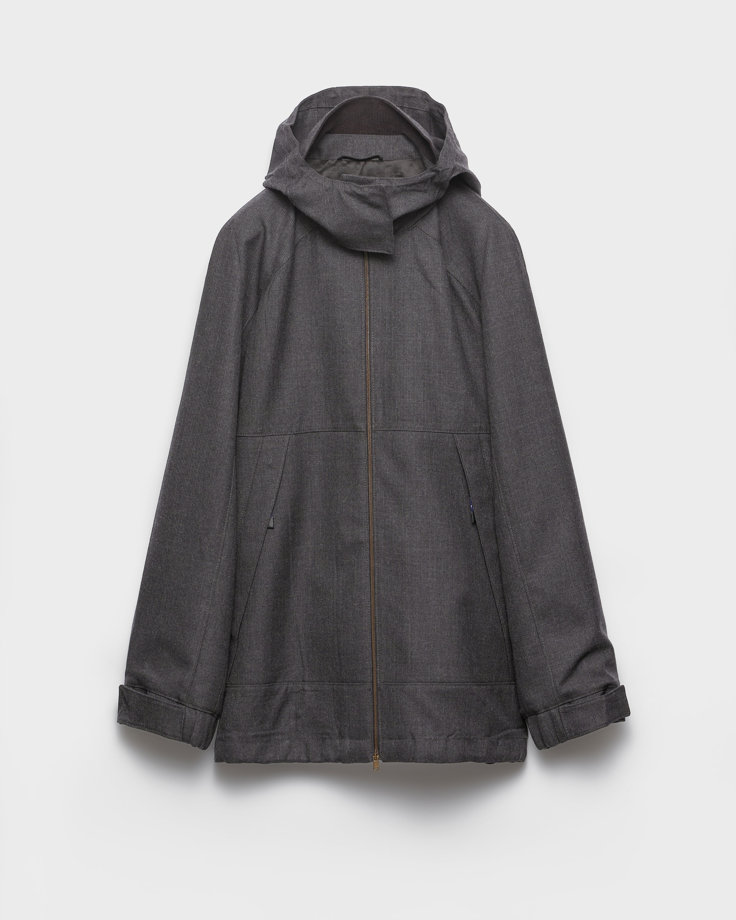 Slate Gray Mélange Hopsack Wool Jacket | PRADA - United States