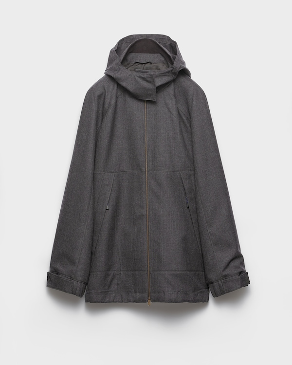 Chaqueta de lana hopsack jaspeada - Gris Pizarra Chaqueta de lana hopsack jaspeada - Gris Pizarra