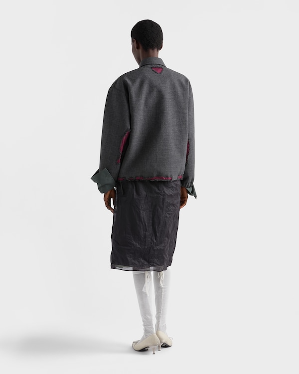 Bonded devoré hopsack blouson jacket - 슬레이트/가넷 Bonded devoré hopsack blouson jacket - 슬레이트/가넷
