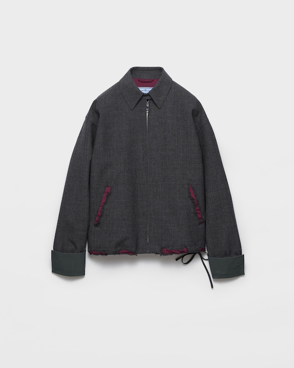 Bonded devoré hopsack blouson jacket - 슬레이트/가넷 Bonded devoré hopsack blouson jacket - 슬레이트/가넷