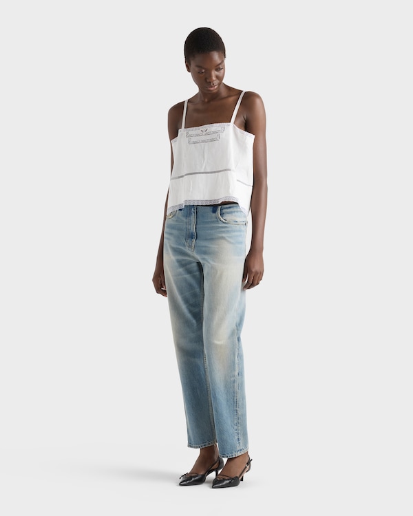 Linen top - White Linen top - White