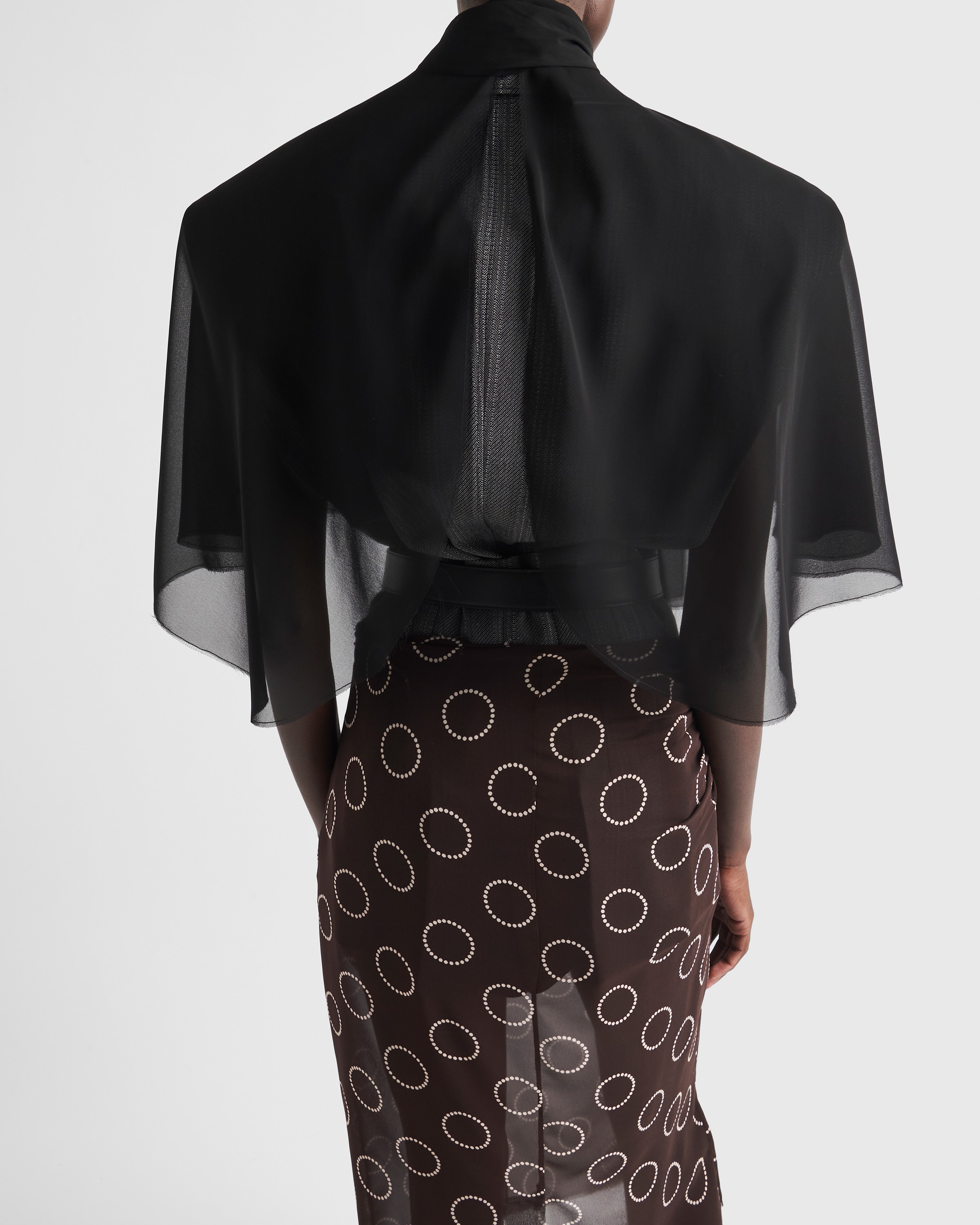 Black Georgette Cape | PRADA