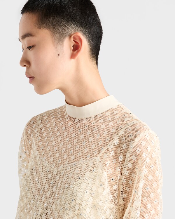 Embroidered lace top - Natural Embroidered lace top - Natural