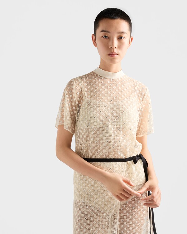 Embroidered lace top - Natural Embroidered lace top - Natural
