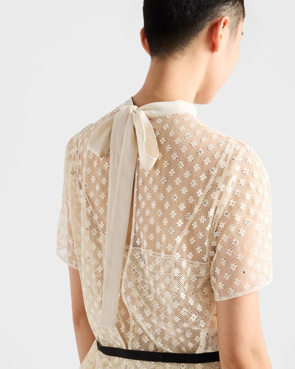 Embroidered lace top - Natural Embroidered lace top - Natural