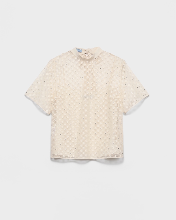 Embroidered lace top - Natural Embroidered lace top - Natural