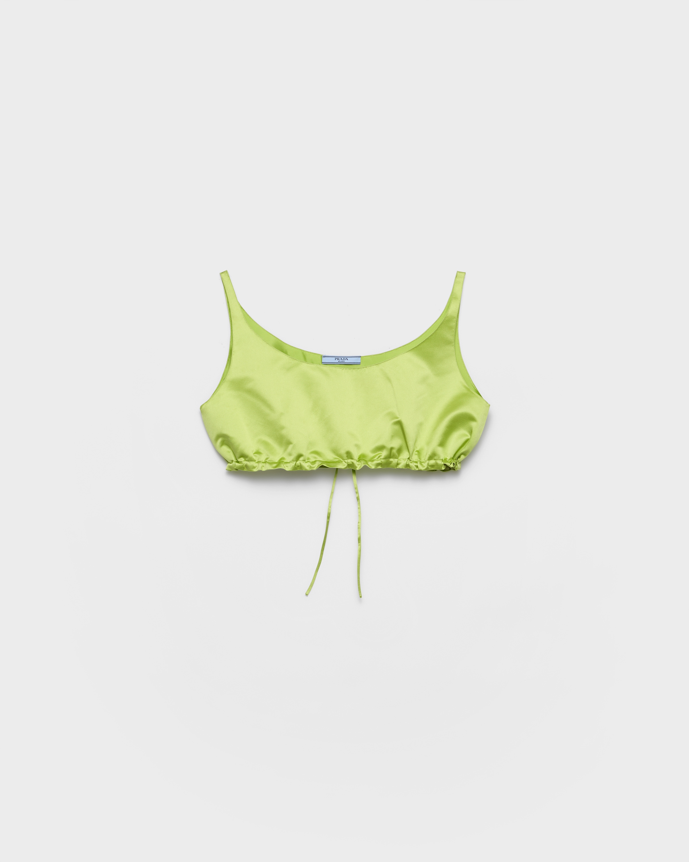 Pistachio Green Duchesse Crop Top | PRADA - United States