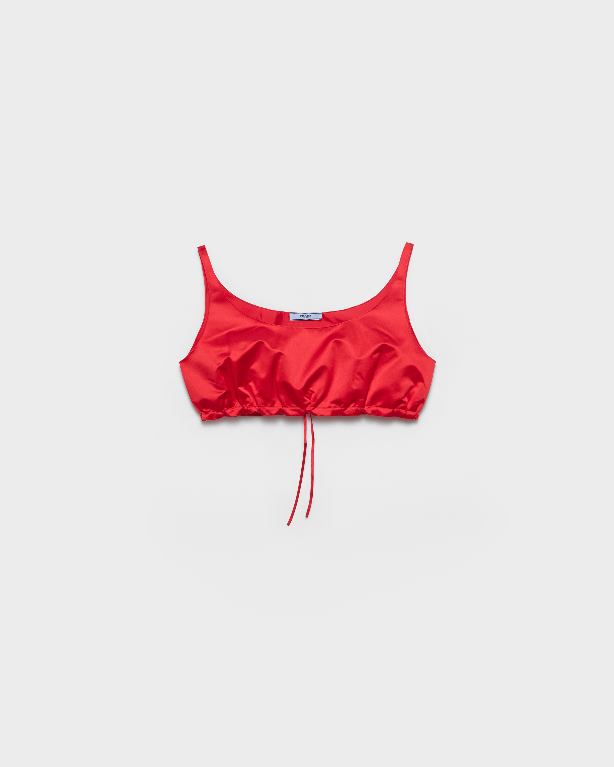 Lacquer Red Duchesse Crop Top | PRADA - United States