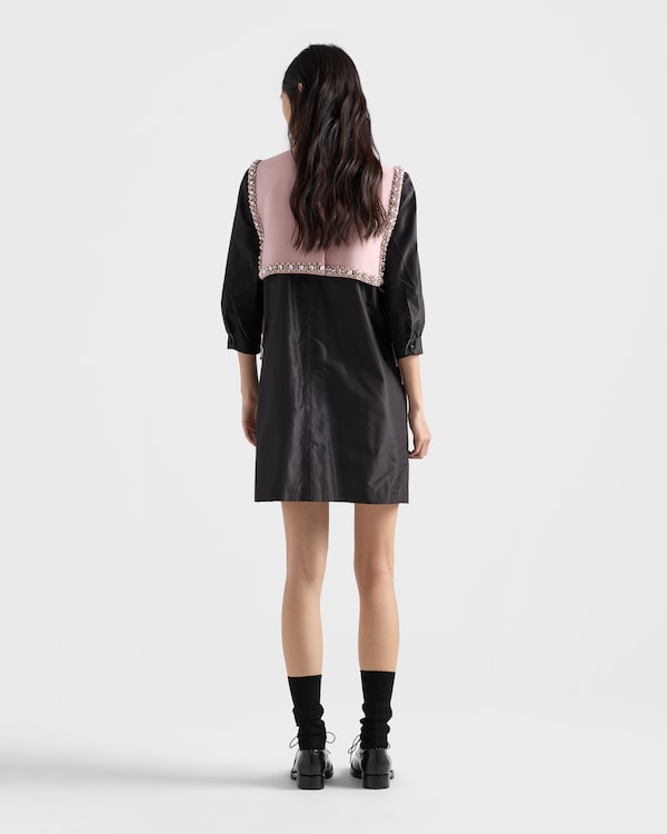 Embroidered cady tie vest - Alabaster Pink Embroidered cady tie vest - Alabaster Pink