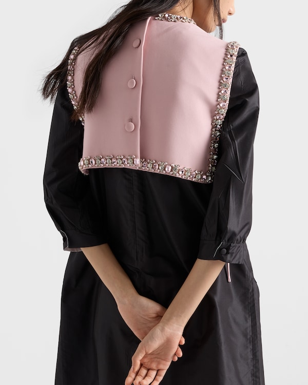 Embroidered cady tie vest - Alabaster Pink Embroidered cady tie vest - Alabaster Pink