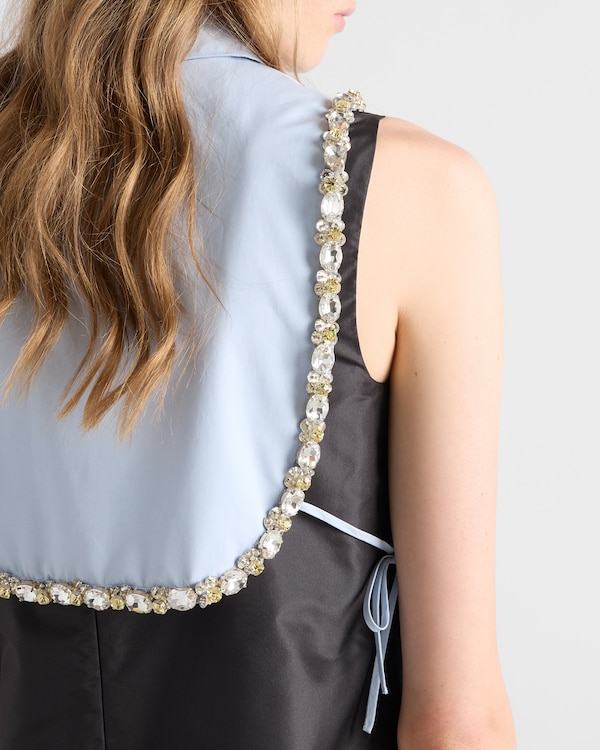 Embroidered poplin tie vest - Astro Embroidered poplin tie vest - Astro