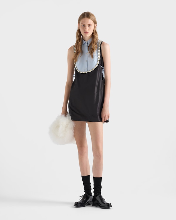 Embroidered poplin tie vest - Astro Embroidered poplin tie vest - Astro