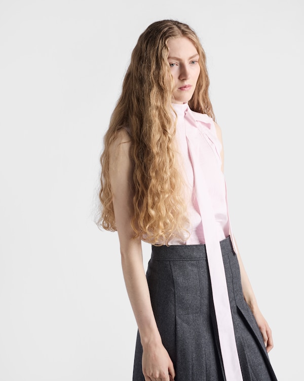 Embroidered poplin top Embroidered poplin top