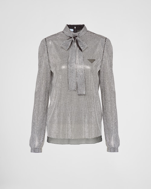 Prada توب شيفون مُرصع 1