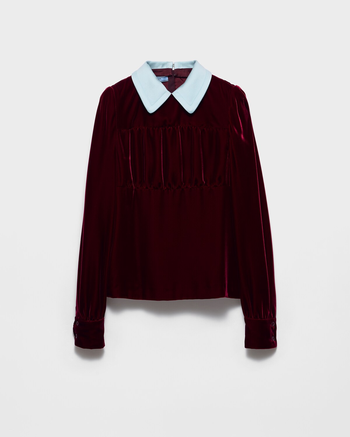 Ruby Red Velvet Top | PRADA - United Kingdom