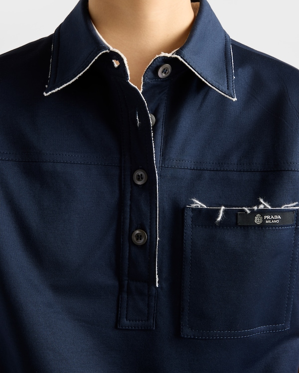 Polo de algodón de hilo de Escocia - Azul Polo de algodón de hilo de Escocia - Azul