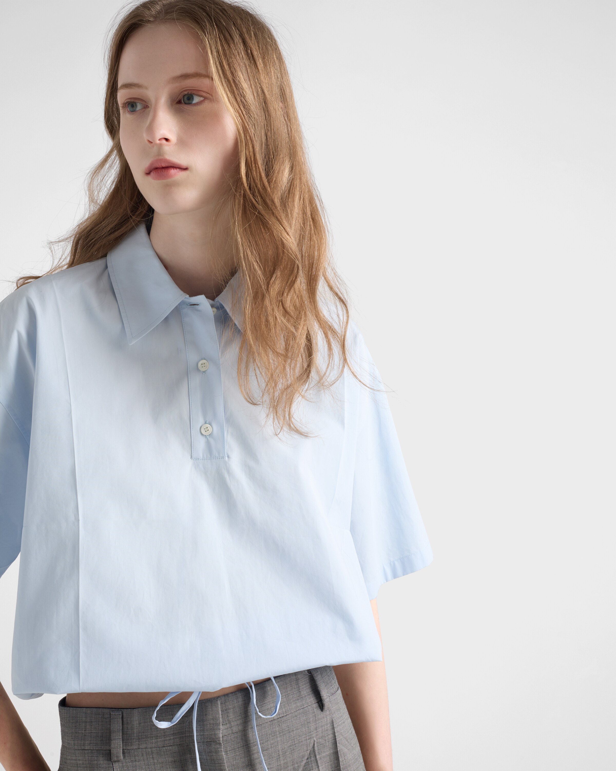 【新品】　PRADA　ライトポムリンシャツ 新品】PRADAライトポムリンシャツ