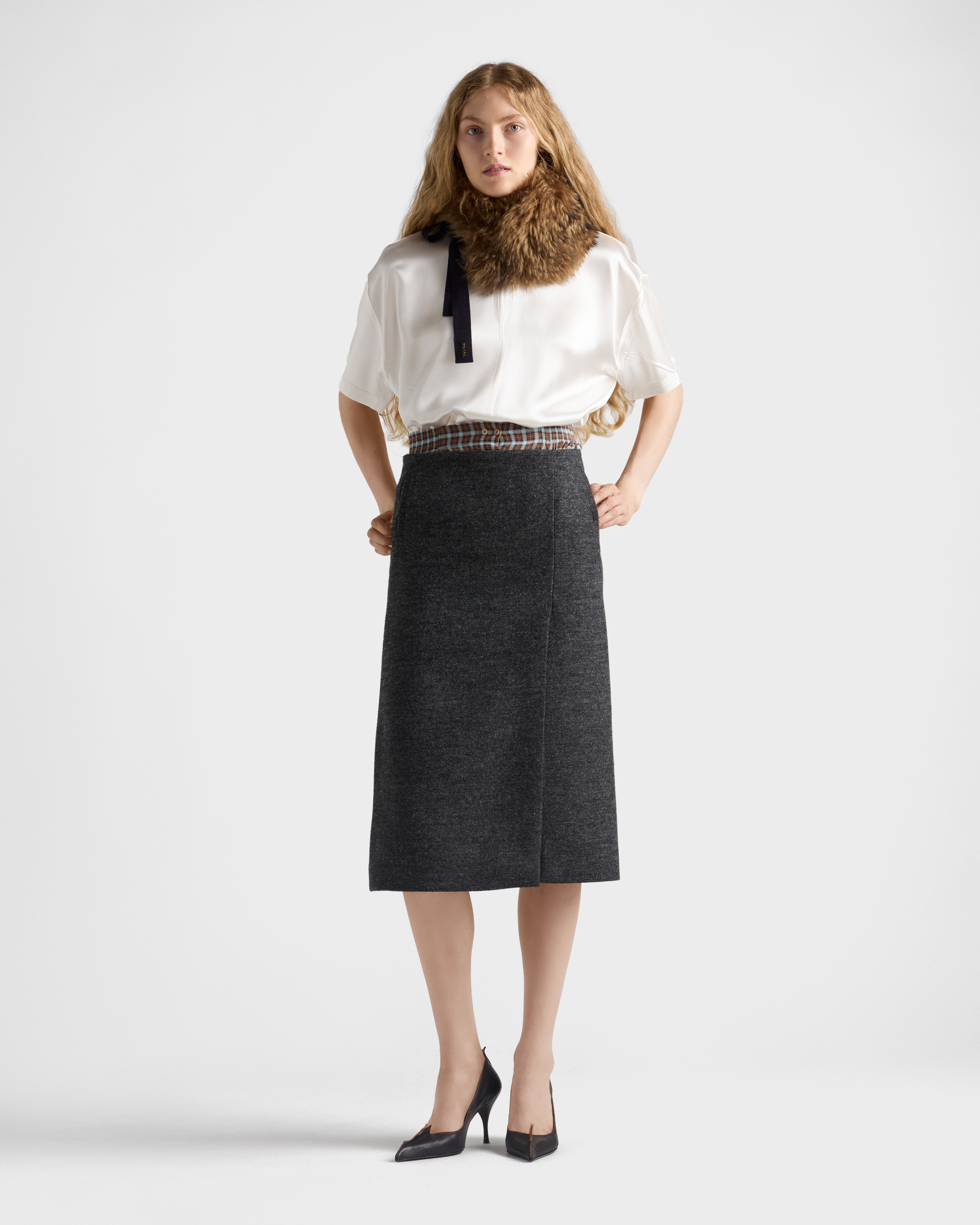 Prada Triangle-logo Short-sleeved Top In White