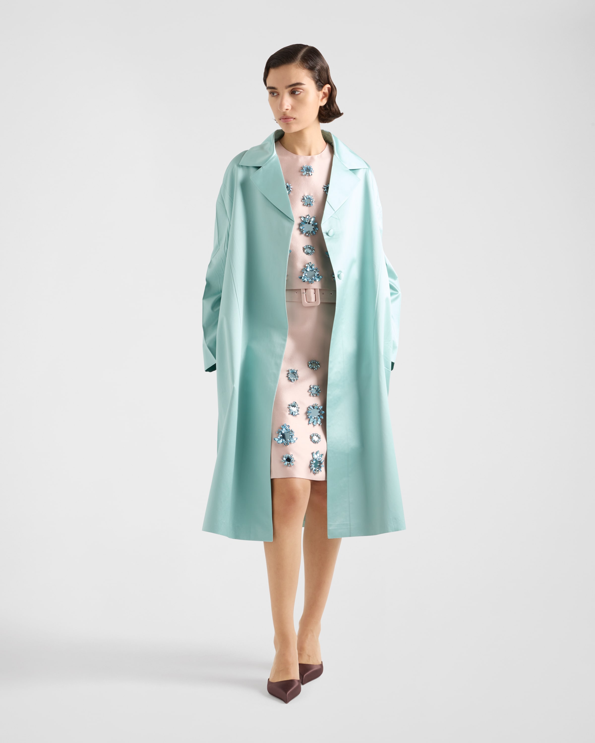 Prada Besticktes Top Aus Seide Und Wolle In Alabasterrosa