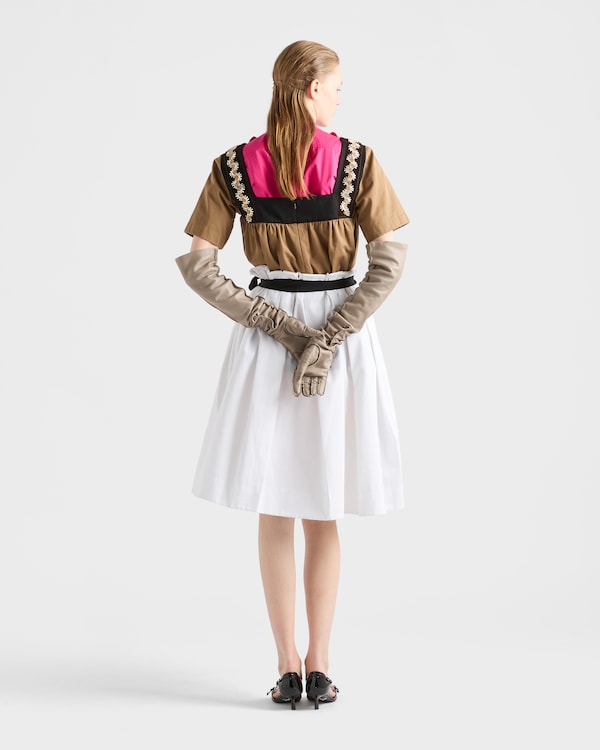 Embroidered old gabardine top - Cork Beige Embroidered old gabardine top - Cork Beige