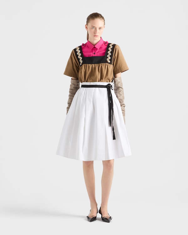 Embroidered old gabardine top - Cork Beige Embroidered old gabardine top - Cork Beige