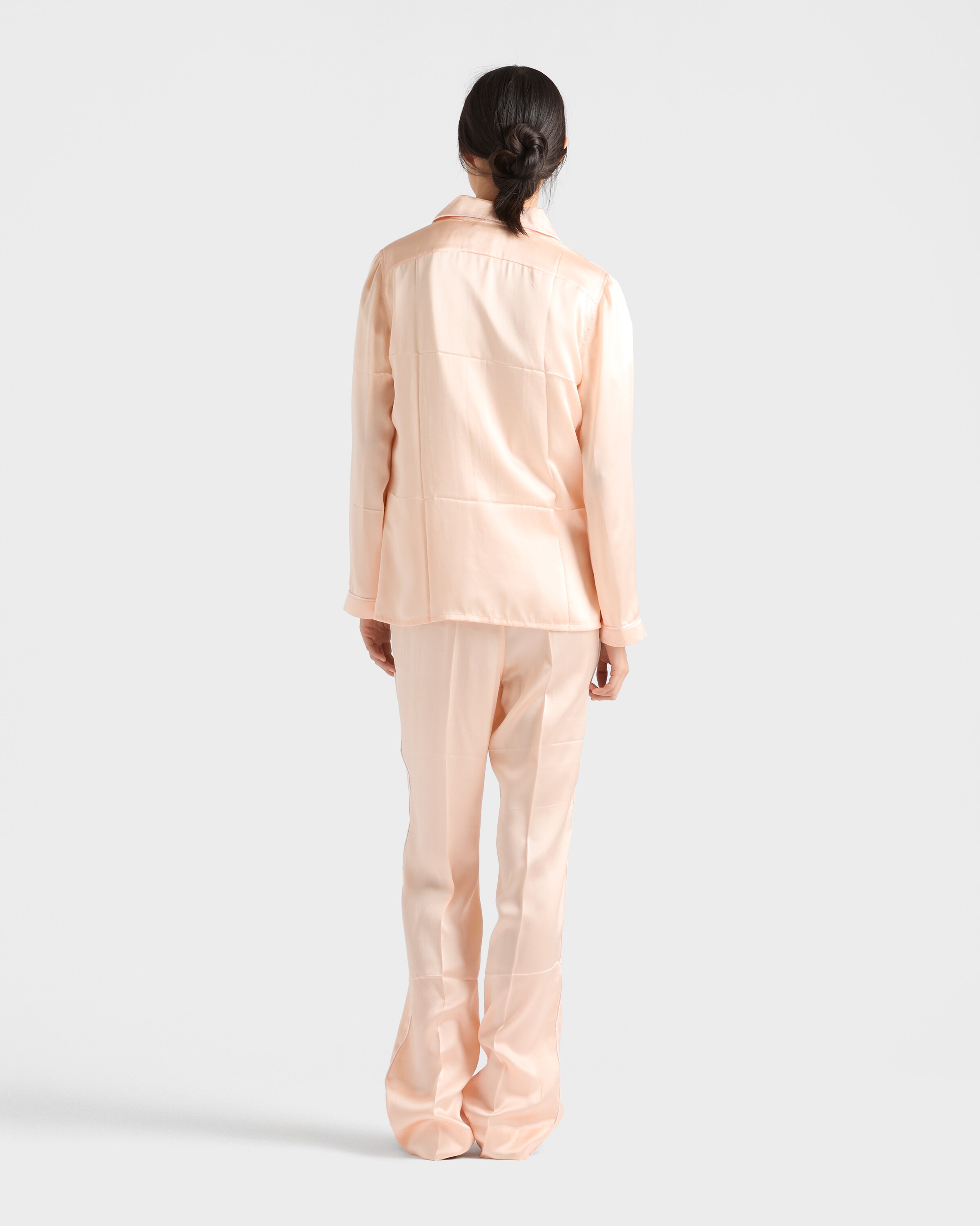 Peach Vintage-look satin pajamas | PRADA - United States