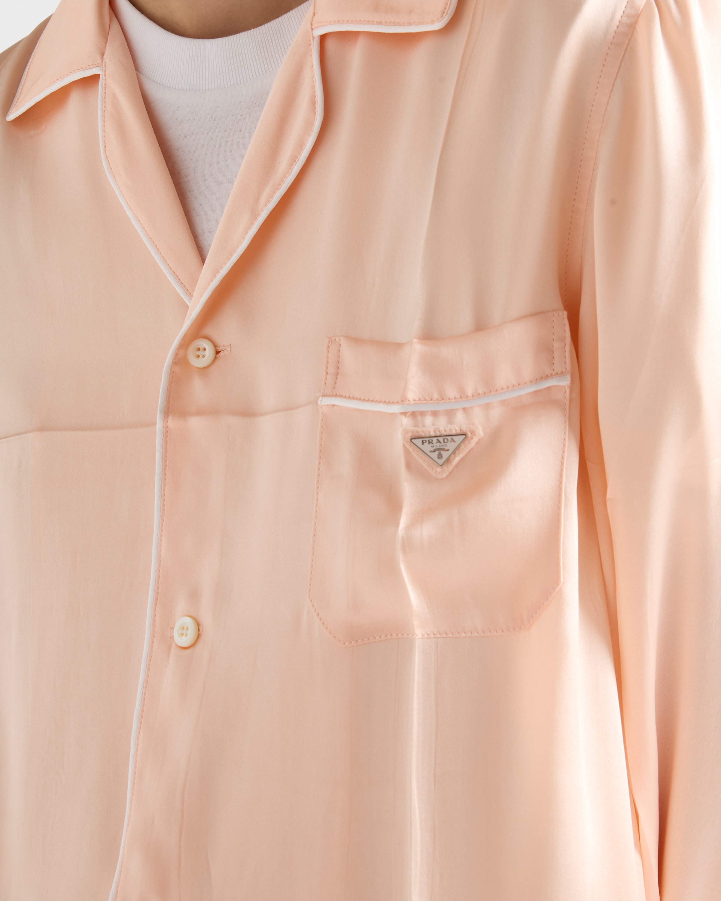 Peach Vintage-look satin pajamas | PRADA - United States