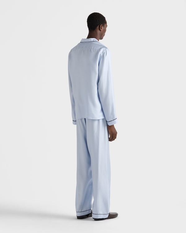 シルクツイル パジャマ - ライトブルー シルクツイル パジャマ - ライトブルー