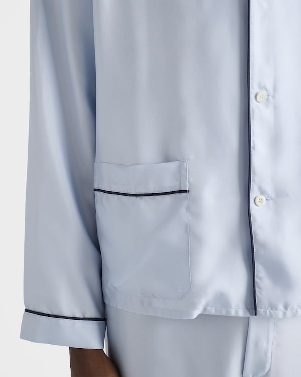 シルクツイル パジャマ - ライトブルー シルクツイル パジャマ - ライトブルー