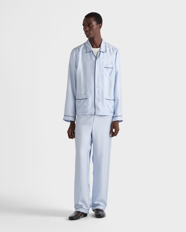 シルクツイル パジャマ - ライトブルー シルクツイル パジャマ - ライトブルー