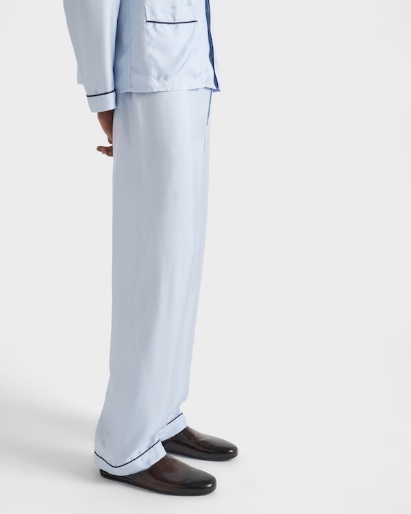 シルクツイル パジャマ - ライトブルー シルクツイル パジャマ - ライトブルー
