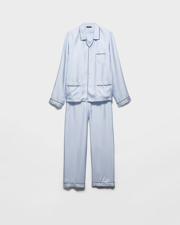 シルクツイル パジャマ - ライトブルー シルクツイル パジャマ - ライトブルー