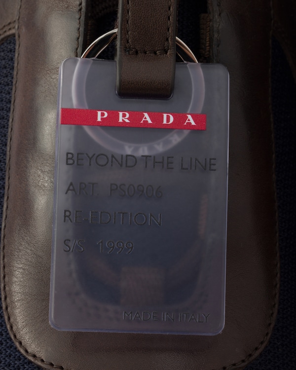 Prada America's Cup Original sneakers in brushed leather and bike fabric - Teak / Blue Prada America's Cup Original sneakers in brushed leather and bike fabric - Teak / Blue