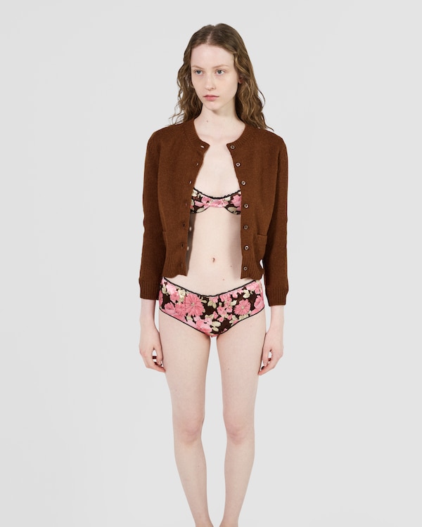 Printed satin bra - Ebony Printed satin bra - Ebony