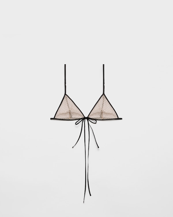 Polka-dot silk chiffon bra - Cameo Polka-dot silk chiffon bra - Cameo