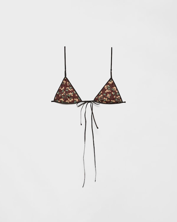 Floral print georgette bra - Ebony Floral print georgette bra - Ebony