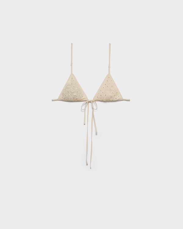 Soutien-gorge bordé de dentelle avec strass - Naturel Soutien-gorge bordé de dentelle avec strass - Naturel