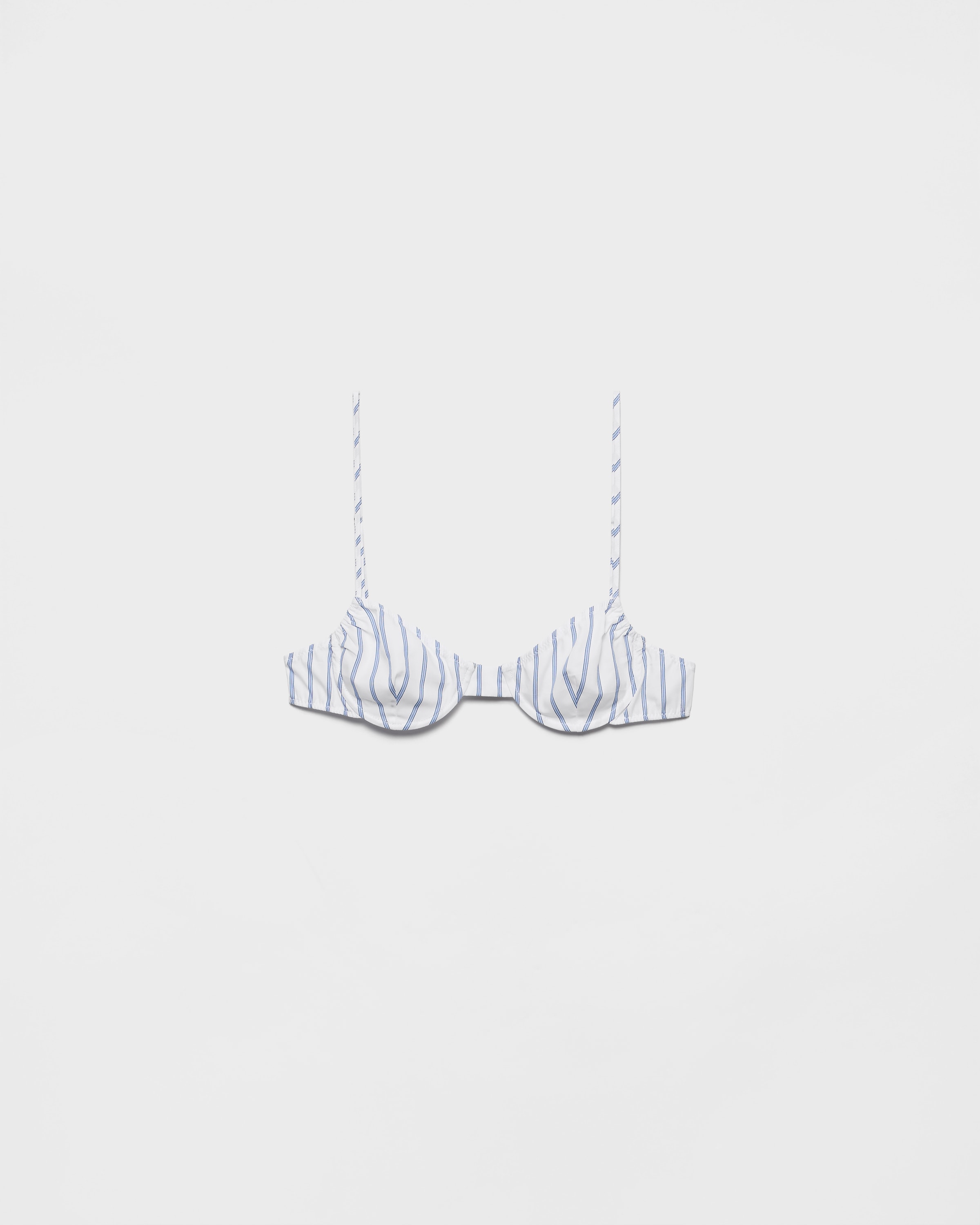 Striped poplin bra