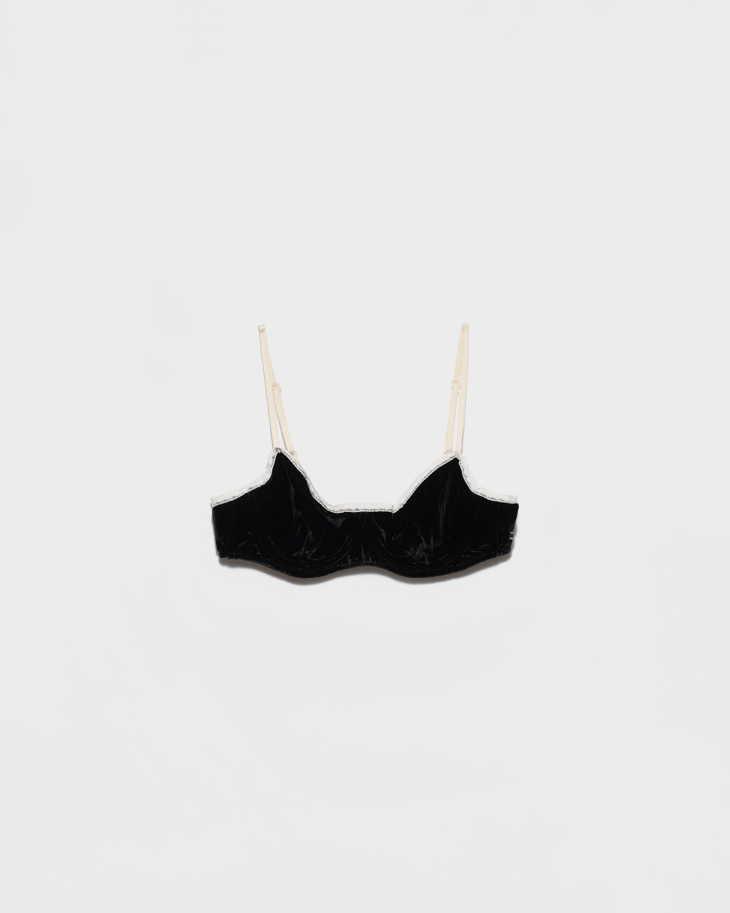 Prada Velvet Bra, Woman, Black, Size 2
