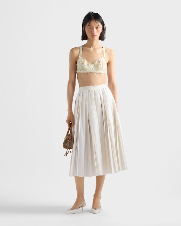 Floral print old linen bra - Vanilla Floral print old linen bra - Vanilla