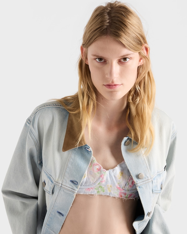 Floral print old linen bra - Astro Floral print old linen bra - Astro