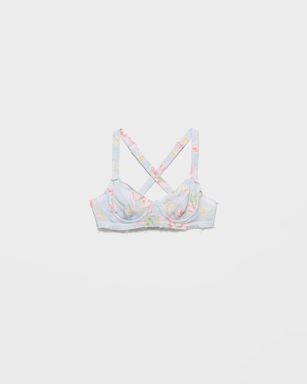 Floral print old linen bra - Astro Floral print old linen bra - Astro