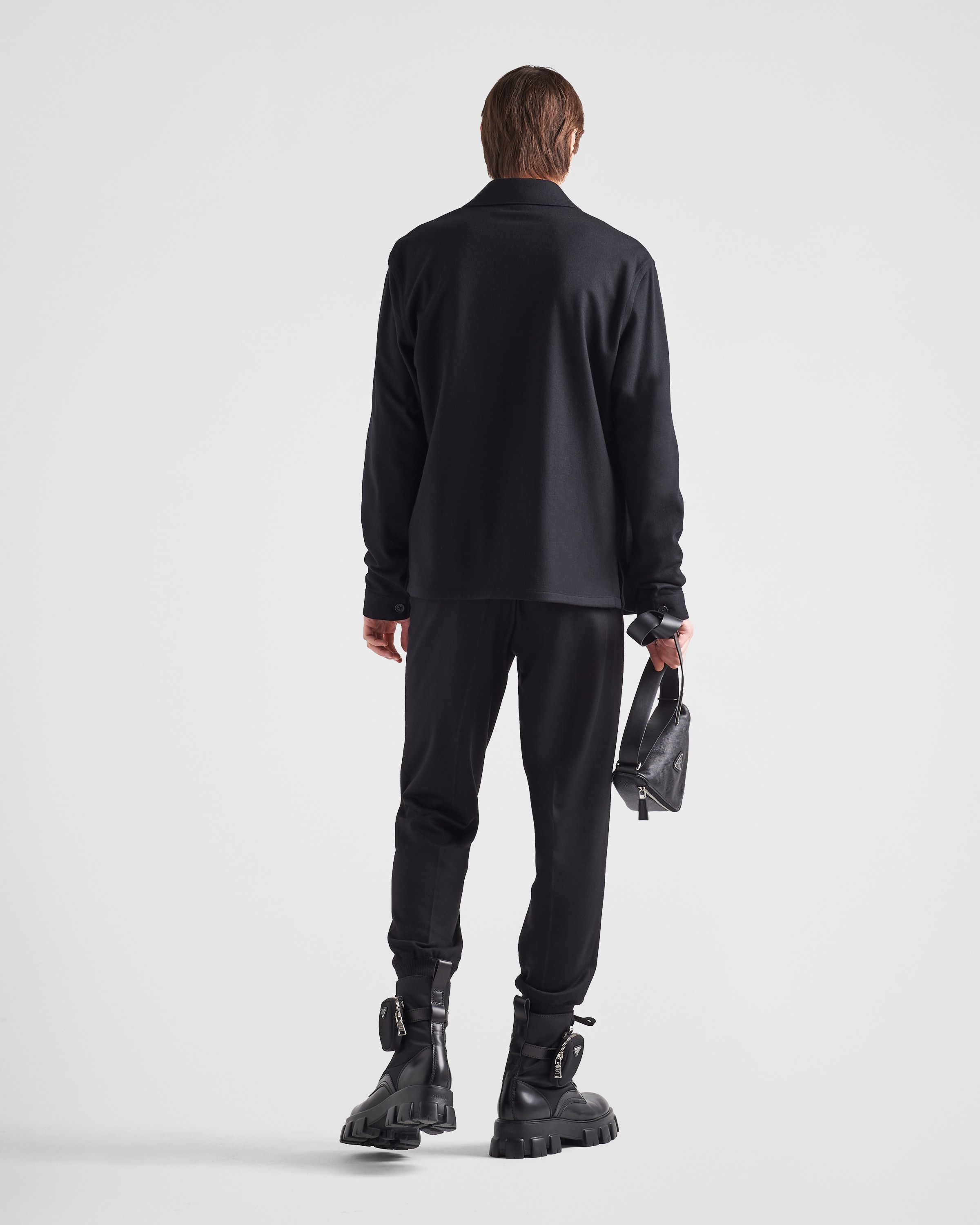 ブラック ウールブレンド シャツ | PRADA - 日本
