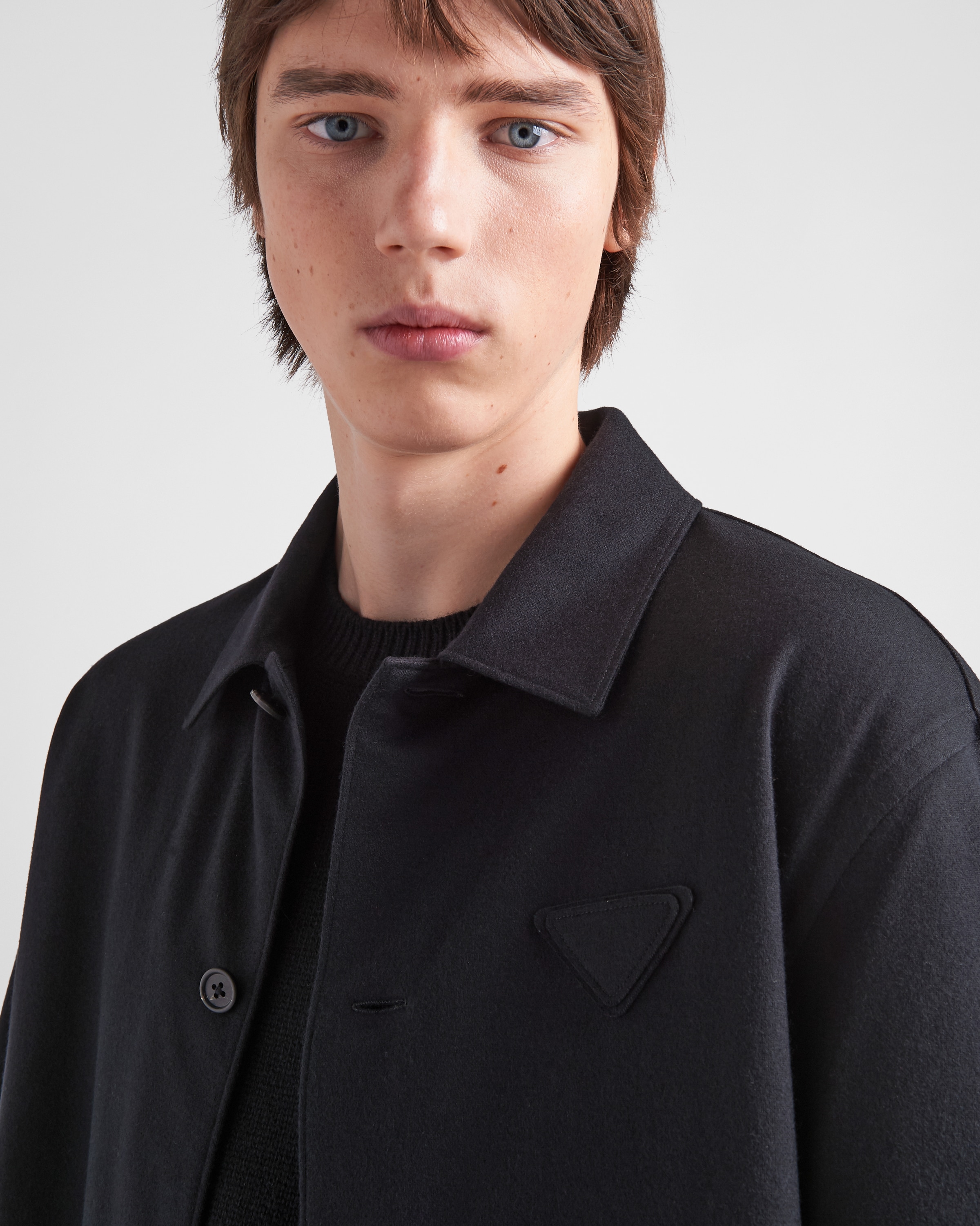Black Wool And Cashmere Shirt | PRADA - United States