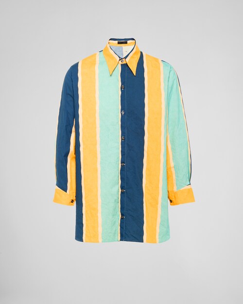 Navy Printed cotton shirt | Prada