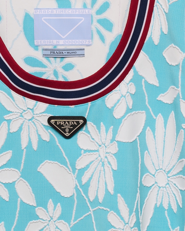 Regata Timecapsule em jacquard - Água-Marinha Regata Timecapsule em jacquard - Água-Marinha
